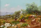 Giuseppe Ferdinando Piana, Pastore e gregge presso un uliveto
