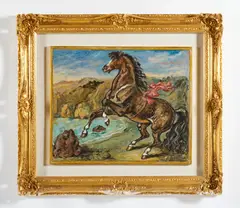 Giorgio de Chirico, CAVALLO IN RIVA AL MARE, ANNI '50-'60