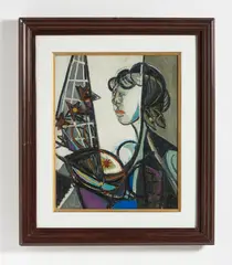 RAGAZZA CON FIORI by Renato Birolli, sold Oct 2025