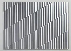 Getulio Alviani, SUPERFICIE A TESTURA VIBRATILE - DIAGONALE 30'60'-VERTICALE. 1970-1974, sculpture