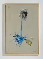 Fabrizio Plessi, PROGETTO N.1226 (POSSIBILITA' DI SEGARE CON UNA SEGA A MANO UN GETTO D'ACQUA POTABILE CALDA)