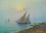 Nicolas De Corsi, Paesaggio costiero con pescherecci