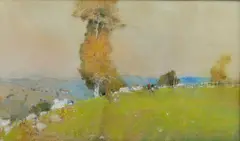 Giuseppe Casciaro, Paesaggio collinare con personaggi