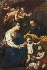Simone Cantarini, Cerchia di. Sacra Famiglia con San Giovannino e angeli