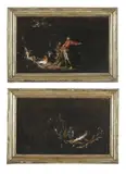 Salvator Rosa, Da. Coppia di dipinti raffiguranti contadini attorno al fuoco