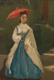 Vito D'Ancona, Attribuito a. Signora in giardino