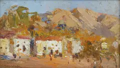 Veduta di paese, probabilmente Lagonegro by Vincenzo Ciardo, sold Oct 2025