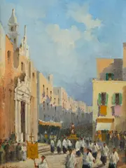 Processione religiosa in città by Nicolas De Corsi, sold Oct 2025