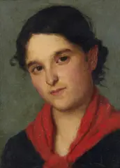 Luigi Nono, Attribuito a. Volto di donna con fazzoletto rosso