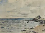 Domenico De Bernardi, Veduta costiera, probabilmente Santa Margherita Ligure