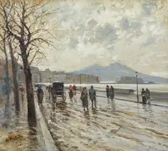 Giornata d'inverno in Via Caracciolo, Napoli by Attilio Pratella, sold Dec 2025