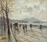 Attilio Pratella, Giornata d'inverno in Via Caracciolo, Napoli