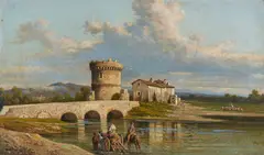 Giuseppe Carelli, Il Ponte Lucano e il Mausoleo dei Plauzi sul fiume Aniene