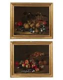 Coppia di nature morte di frutta e funghi by Attivo Nel Xvii Secolo Angelo Maria Rossi, sold Dec 2025