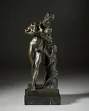Sileno con Bacco Bambino (Fauno Borghese) by Fonditore Francese Del Xix-Xx Secolo, sculpture, sold Dec 2025