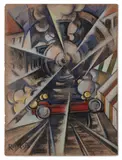 Roberto Marcello Iras Baldessari, TRENO IN VISTA DELLA STAZIONE (1918 ca.)