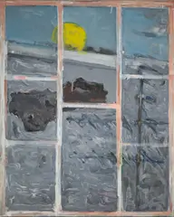 Piero Guccione, I STUDIO PER PAESAGGIO, LUNA E ANTENNA