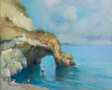 Giuseppe Casciaro, Paesaggio costiero con arco naturale