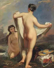 Giuseppe Bertini, Attribuito a. Fanciulle al bagno