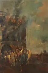 L'incendio by Evaristo Zambelli, sold Jun 2025