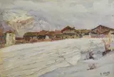 Angelo Abrate, Paese di montagna sotto la neve