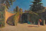 Piero Fornari, L'ora del tramonto nel giardino della villa