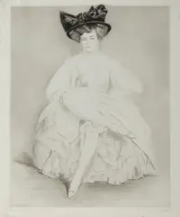 Edgar Chahine, Lily Arena assise, print (other)