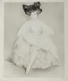Edgar Chahine, Lily Arena assise, print (other)