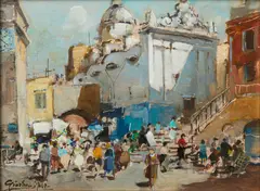 Felice Giordano, La piazzetta a Capri
