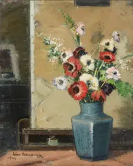 Lino Baccarini, Scorcio di interno con vaso di fiori