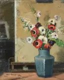 Lino Baccarini, Scorcio di interno con vaso di fiori