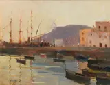 Vincenzo Ciardo, Tramonto nel porto, probabilmente Pozzuoli