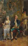 Giacomo Mantegazza, Scena con personaggi in costumi settecenteschi