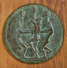Publio Morbiducci, Medaglia raffigurante tre giovani alla fonte, sculpture