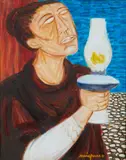 Giuseppe Migneco, DONNA CON LUME (ANNI '60)