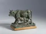 Antonio Ligabue, VACCA CON VITELLO (1956), sculpture