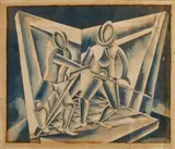 Fortunato Depero, I GLADIATORI (STUDIO PER SCENOGRAFIA TEATRALE), 1948-1949 circa