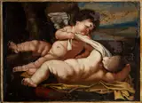 Giovanni Andrea Podestà, Attribuito a. Cupido sveglia un putto dormiente