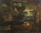 Notturno con pastori e armenti by Pieter Mulier Detto Cavalier Tempesta, sold Apr 2025