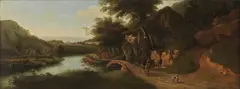 Jan Siberechts, Paesaggio fluviale con contadino a cavallo e armenti