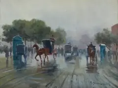 Attilio Simonetti, Viale con carrozze