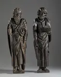 Coppia di sculture in legno intagliato raffiguranti San Pietro e San Paolo by Probabilmente Xvii Secolo Scultore Nordeuropeo, sculpture, sold Apr 2025