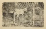 Giovanni Fattori, Cavallo nella stalla, print (other)