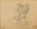 Filippo Palizzi, Attribuito a. Fuga da Pompei