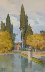 Filippo Anivitti, Scorcio di Villa d'Este a Tivoli