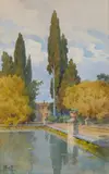 Filippo Anivitti, Scorcio di Villa d'Este a Tivoli