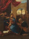 Ambito di Pietro Da Cortona, Adorazione del Bambino