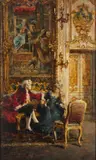 Giacomo Favretto, Attribuito a. Scena galante