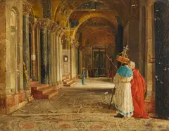 Tito Lessi, Attribuito a. Ingresso della Basilica di San Marco a Venezia
