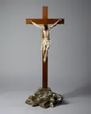 Crocifisso in legno scolpito e dipinto by Scultore Napoletano Del Xix Secolo, sculpture, sold Feb 2025